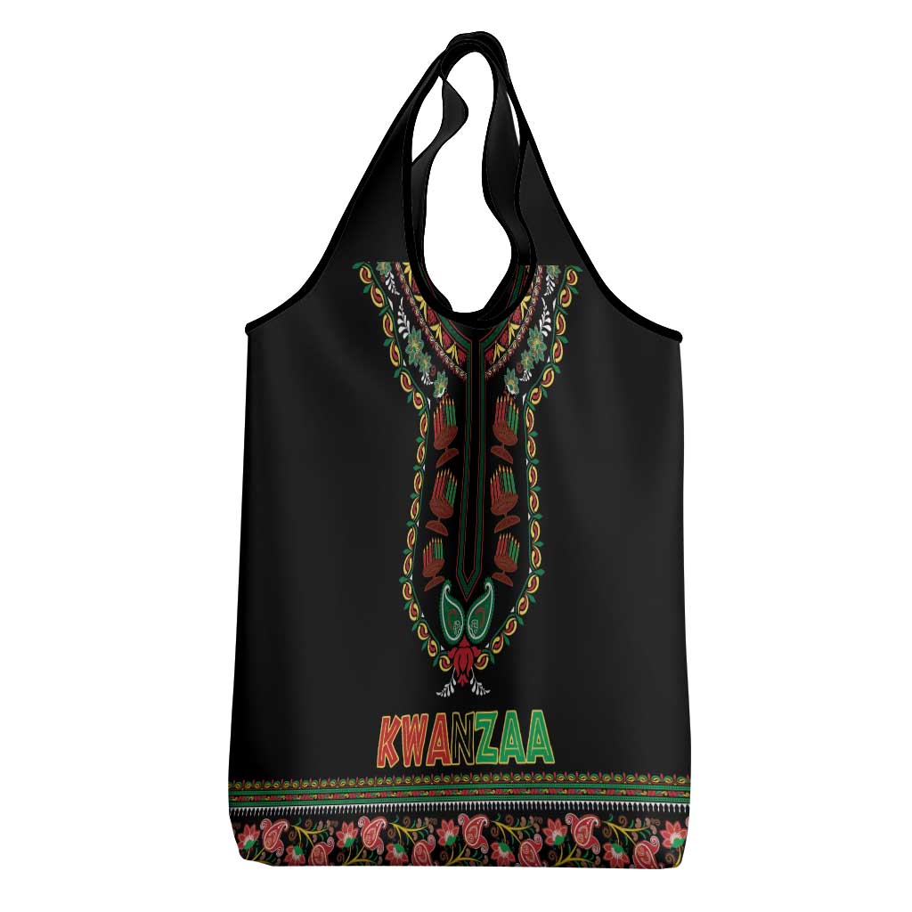 Afro-American Kwanzaa Grocery Bag Dashiki Mix Paisley Pattern