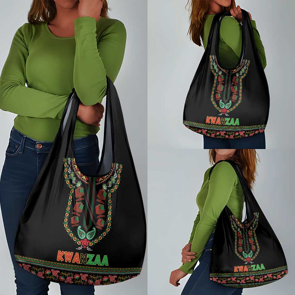 Afro-American Kwanzaa Grocery Bag Dashiki Mix Paisley Pattern