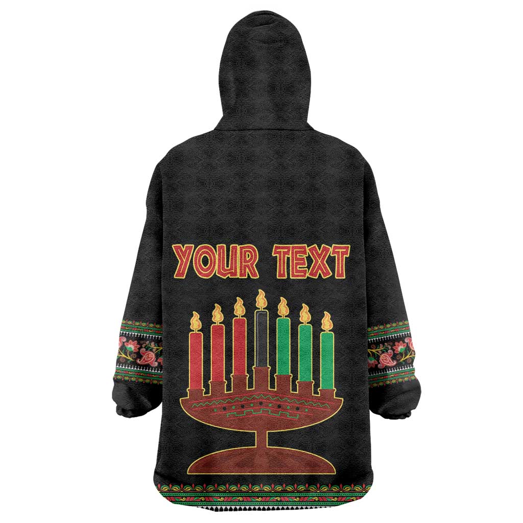 Personalized Afro-American Kwanzaa Kid Wearable Blanket Hoodie Dashiki Mix Paisley Pattern