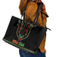 Afro-American Kwanzaa Leather Tote Bag Dashiki Mix Paisley Pattern