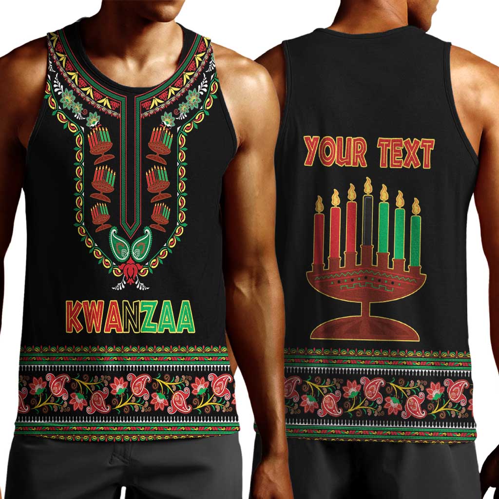 Personalized Afro-American Kwanzaa Men Tank Top Dashiki Mix Paisley Pattern