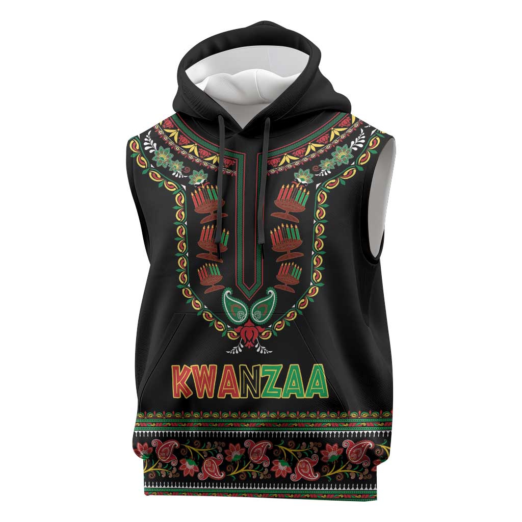 Personalized Afro-American Kwanzaa Sleeveless Hoodie Dashiki Mix Paisley Pattern - African Pride