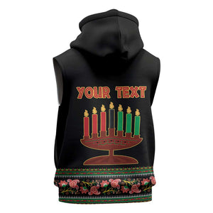 Personalized Afro-American Kwanzaa Sleeveless Hoodie Dashiki Mix Paisley Pattern - African Pride
