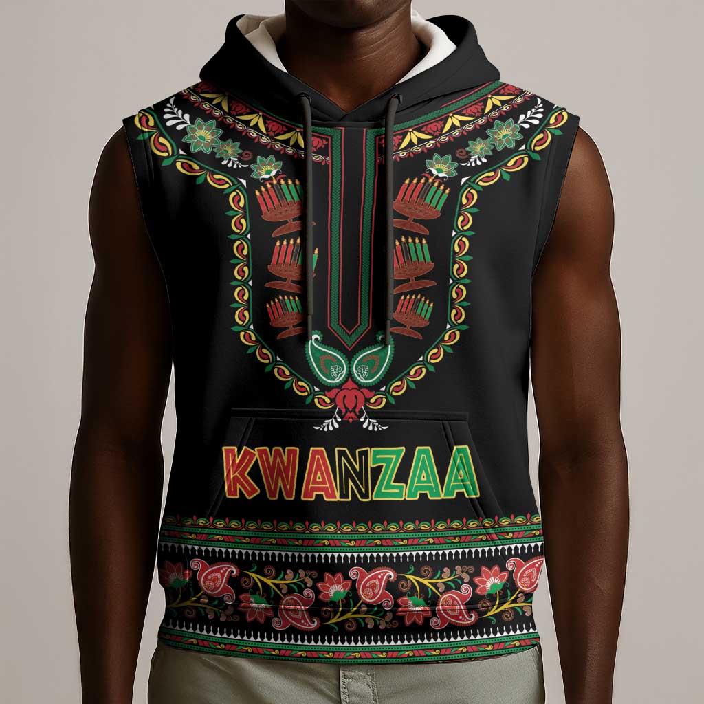 Personalized Afro-American Kwanzaa Sleeveless Hoodie Dashiki Mix Paisley Pattern - African Pride