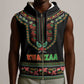 Personalized Afro-American Kwanzaa Sleeveless Zip Hoodie Dashiki Mix Paisley Pattern - African Pride