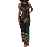 Personalized Afro-American Kwanzaa Tank Maxi Dress Dashiki Mix Paisley Pattern