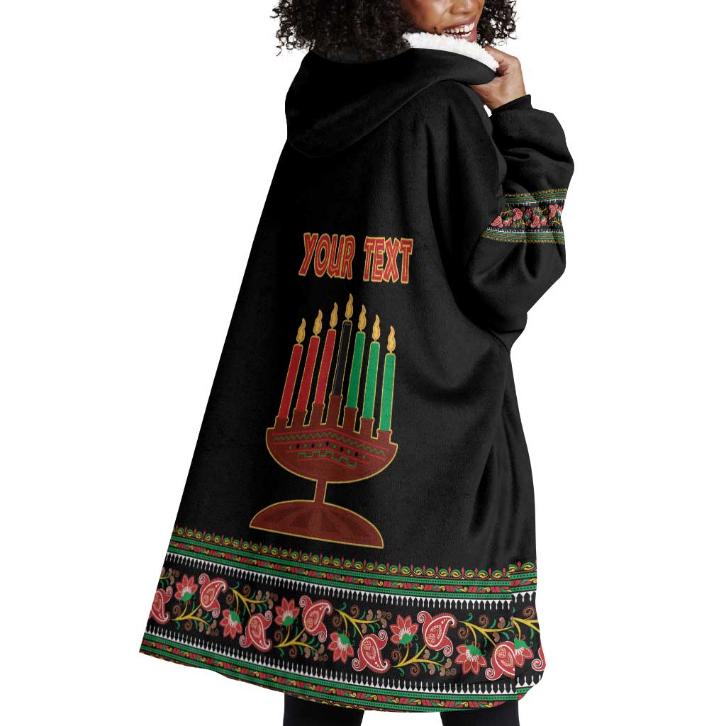 Personalized Afro-American Kwanzaa Wearable Blanket Hoodie Dashiki Mix Paisley Pattern