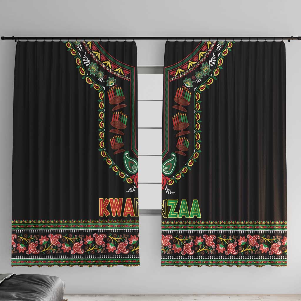 Afro-American Kwanzaa Window Curtain Dashiki Mix Paisley Pattern