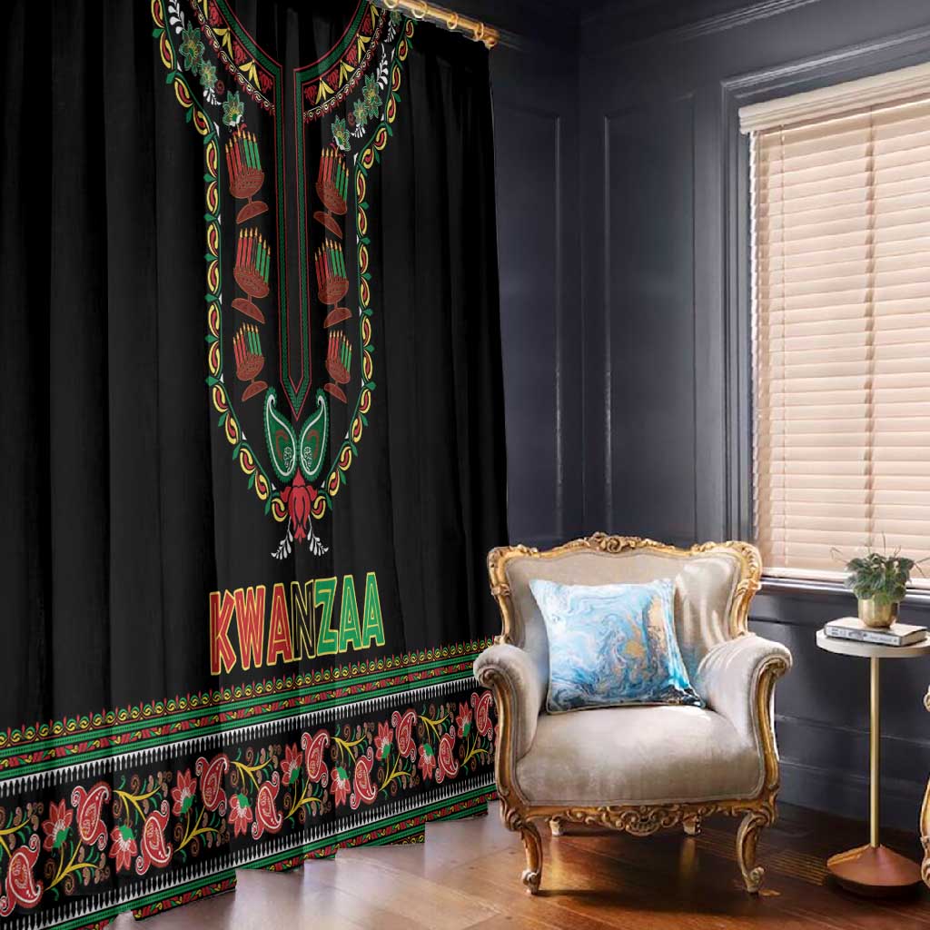 Afro-American Kwanzaa Window Curtain Dashiki Mix Paisley Pattern