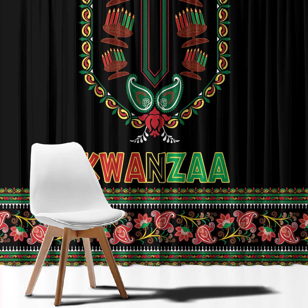 Afro-American Kwanzaa Window Curtain Dashiki Mix Paisley Pattern