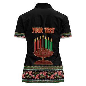 Personalized Afro-American Kwanzaa Women Polo Shirt Dashiki Mix Paisley Pattern