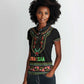 Personalized Afro-American Kwanzaa Women Polo Shirt Dashiki Mix Paisley Pattern