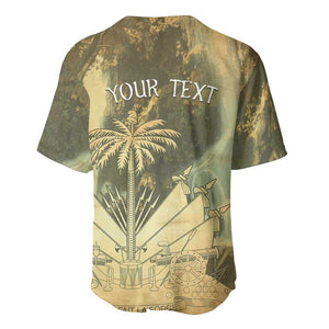 Personalized Afro Haiti Le Saut Baseball Jersey Ayiti Waterfall Vintage Grunge Style - African Pride