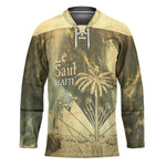 Personalized Afro Haiti Le Saut Hockey Jersey Ayiti Waterfall Vintage Grunge Style - African Pride