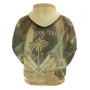 Personalized Afro Haiti Le Saut Hoodie Ayiti Waterfall Vintage Grunge Style - African Pride
