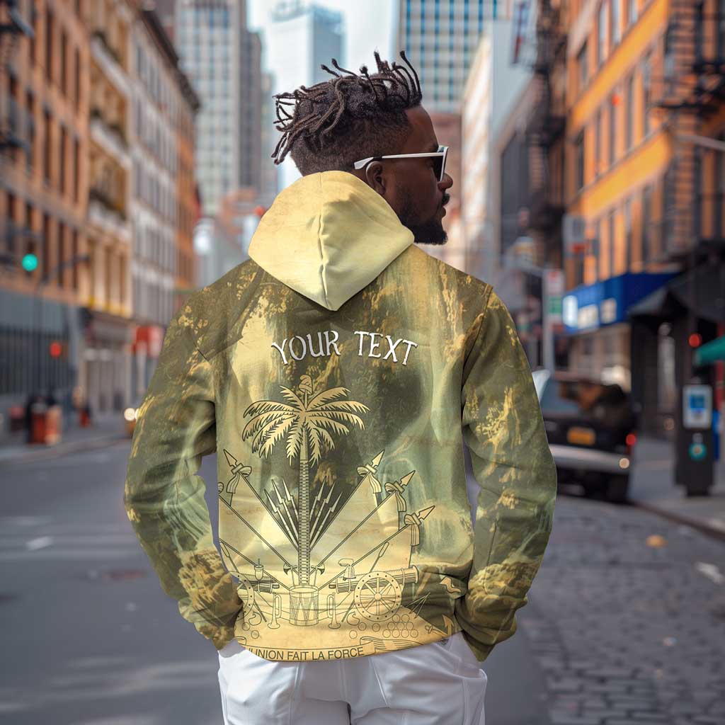 Personalized Afro Haiti Le Saut Hoodie Ayiti Waterfall Vintage Grunge Style - African Pride