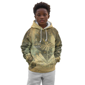 Personalized Afro Haiti Le Saut Kid Hoodie Ayiti Waterfall Vintage Grunge Style - African Pride