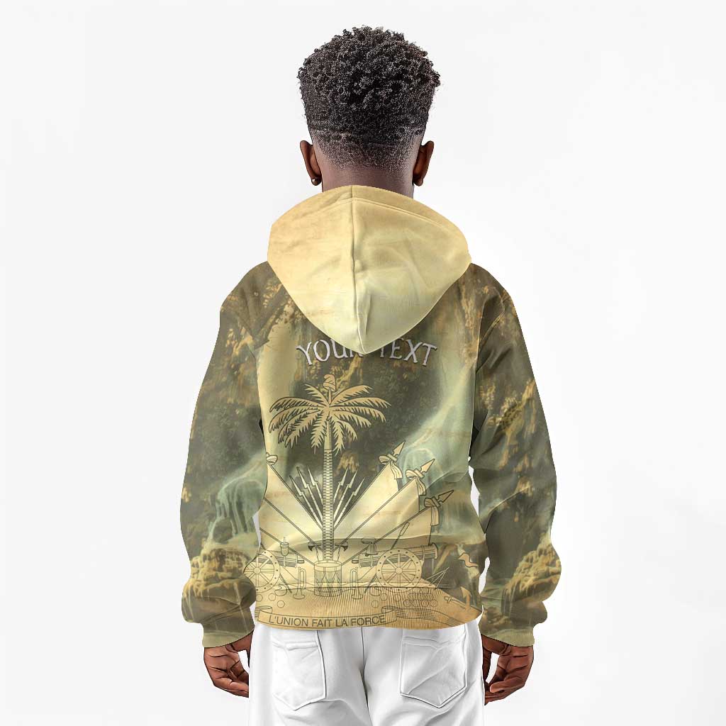 Personalized Afro Haiti Le Saut Kid Hoodie Ayiti Waterfall Vintage Grunge Style - African Pride