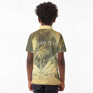 Personalized Afro Haiti Le Saut Kid Polo Shirt Ayiti Waterfall Vintage Grunge Style - African Pride