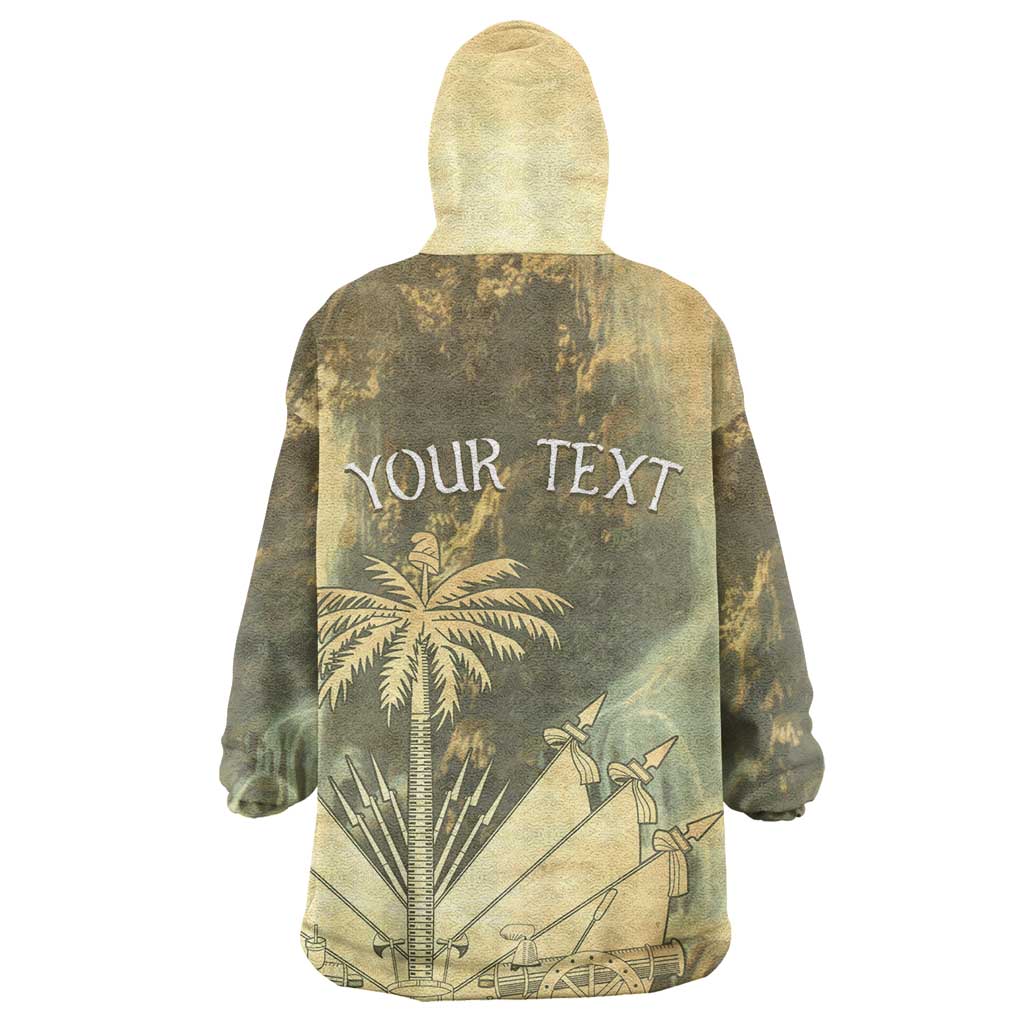 Personalized Afro Haiti Le Saut Kid Wearable Blanket Hoodie Ayiti Waterfall Vintage Grunge Style - African Pride
