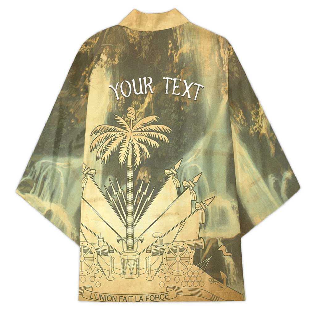 Personalized Afro Haiti Le Saut Kimono Ayiti Waterfall Vintage Grunge Style - African Pride
