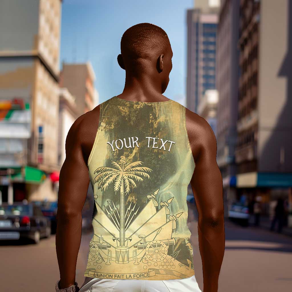 Personalized Afro Haiti Le Saut Men Tank Top Ayiti Waterfall Vintage Grunge Style - African Pride