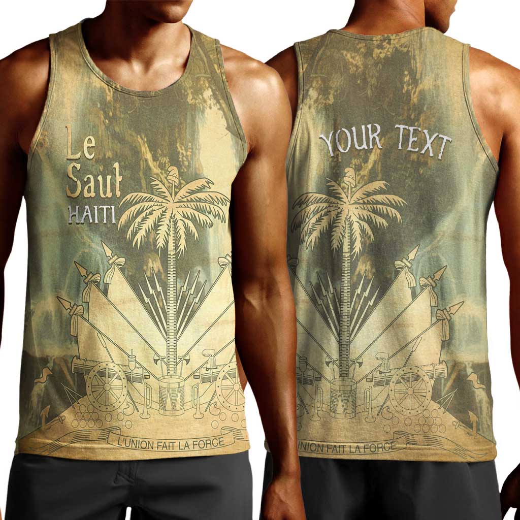 Personalized Afro Haiti Le Saut Men Tank Top Ayiti Waterfall Vintage Grunge Style - African Pride