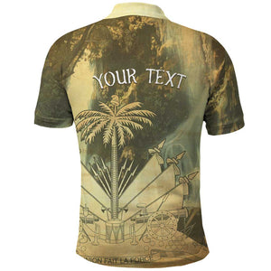 Personalized Afro Haiti Le Saut Polo Shirt Ayiti Waterfall Vintage Grunge Style - African Pride