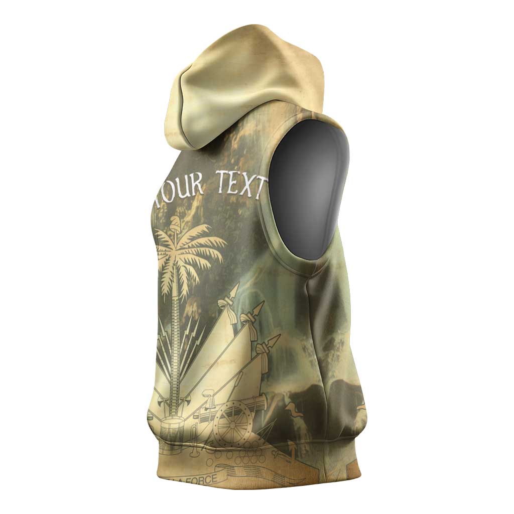 Personalized Afro Haiti Le Saut Sleeveless Hoodie Ayiti Waterfall Vintage Grunge Style - African Pride