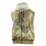 Personalized Afro Haiti Le Saut Sleeveless Zip Hoodie Ayiti Waterfall Vintage Grunge Style - African Pride