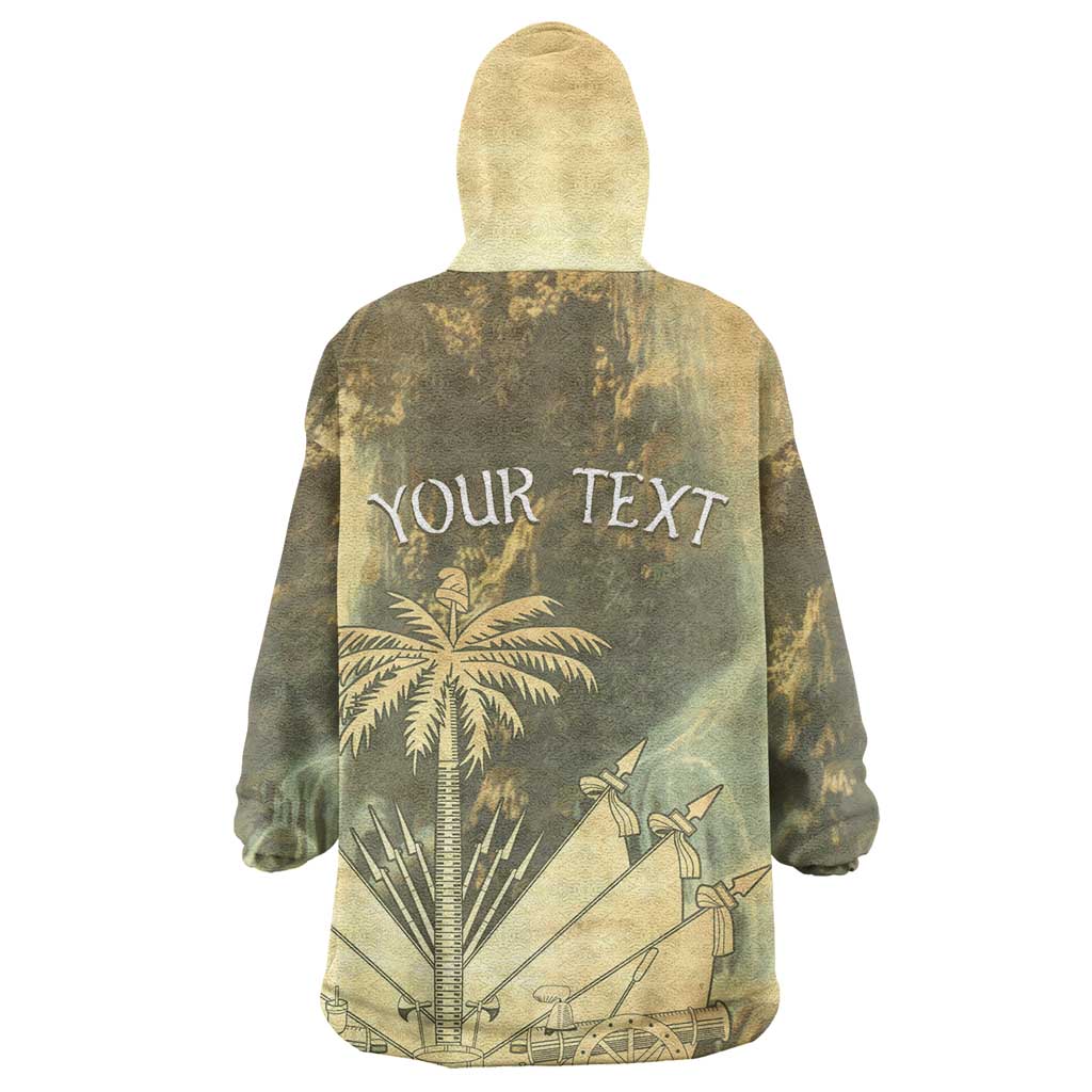 Personalized Afro Haiti Le Saut Wearable Blanket Hoodie Ayiti Waterfall Vintage Grunge Style - African Pride