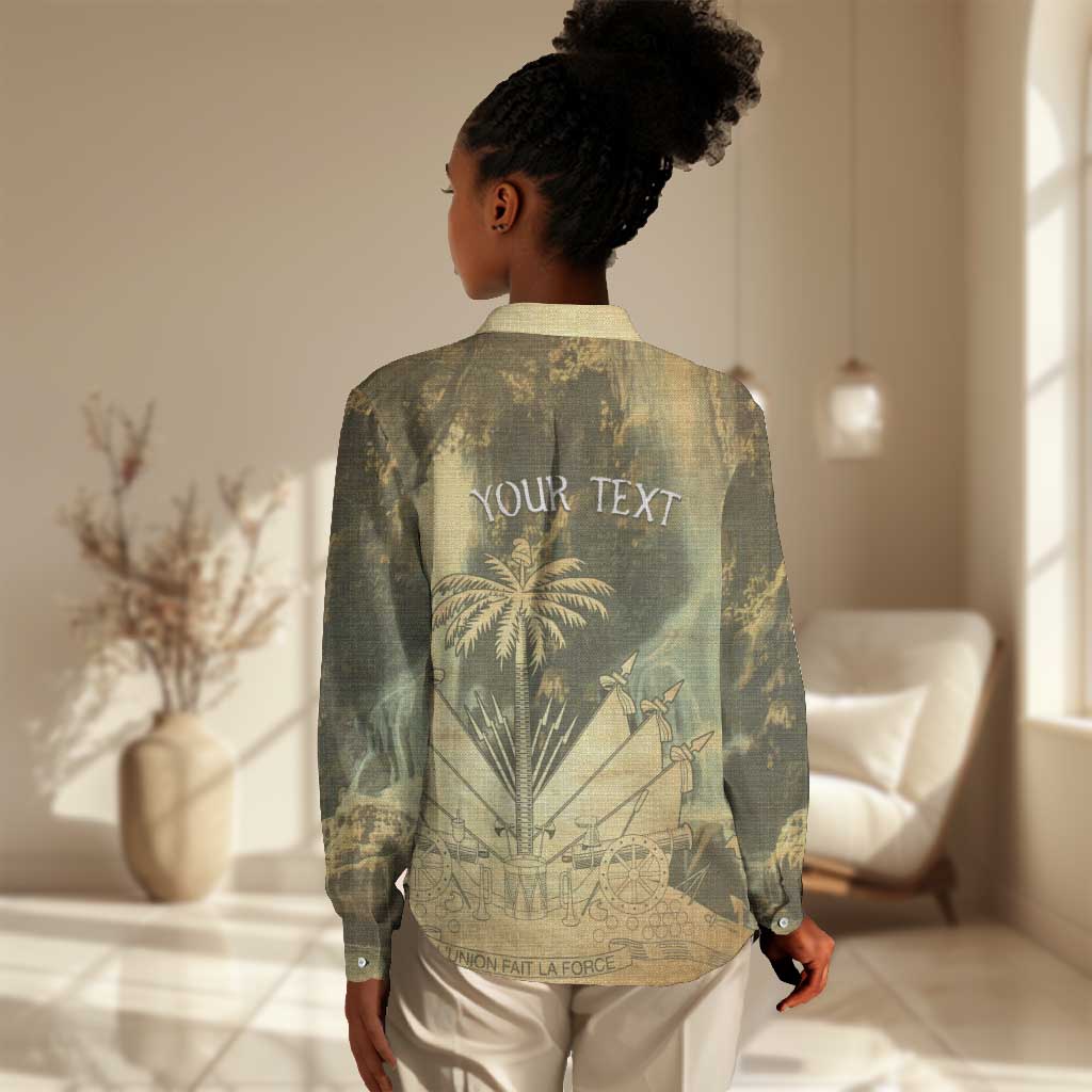 Personalized Afro Haiti Le Saut Women Casual Shirt Ayiti Waterfall Vintage Grunge Style - African Pride