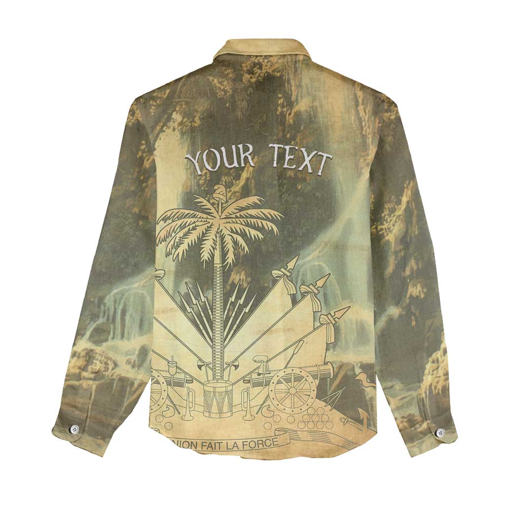 Personalized Afro Haiti Le Saut Women Casual Shirt Ayiti Waterfall Vintage Grunge Style - African Pride