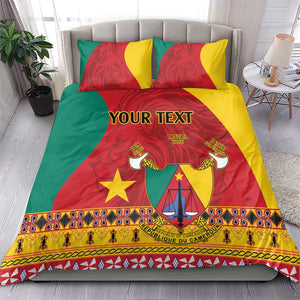 Personalised Cameroon National Day Bedding Set Cameroun Coat Of Arms With Atoghu Pattern