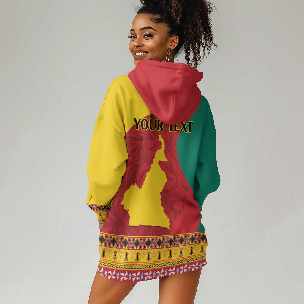 Personalised Cameroon National Day Hoodie Dress Cameroun Coat Of Arms With Atoghu Pattern