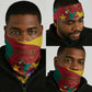 Cameroon National Day Neck Gaiter Cameroun Coat Of Arms With Atoghu Pattern - African Pride