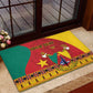 Personalised Cameroon National Day Rubber Doormat Cameroun Coat Of Arms With Atoghu Pattern
