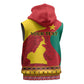 Personalised Cameroon National Day Sleeveless Zip Hoodie Cameroun Coat Of Arms With Atoghu Pattern - African Pride