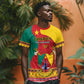 Personalised Cameroon National Day T shirt Cameroun Coat Of Arms With Atoghu Pattern