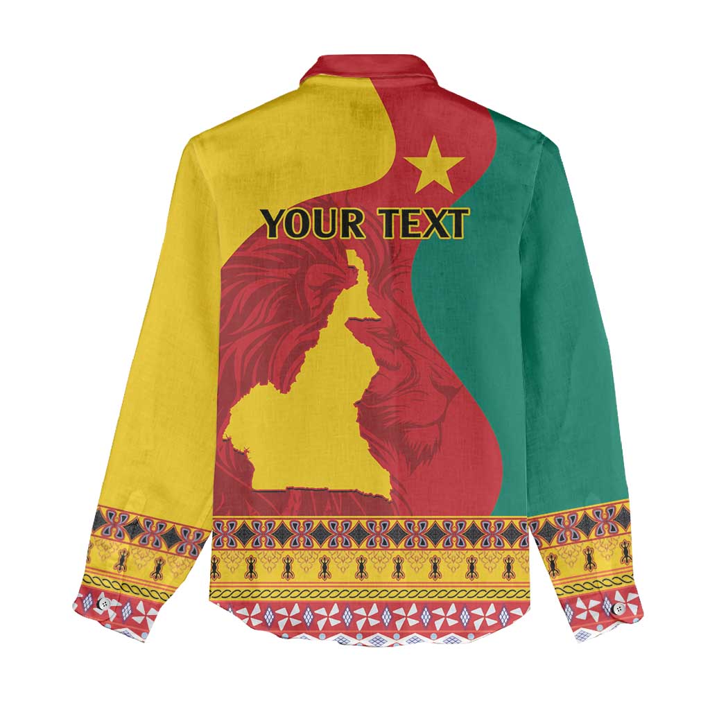 Personalised Cameroon National Day Women Casual Shirt Cameroun Coat Of Arms With Atoghu Pattern LT14