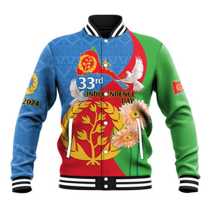 Eritrea Independence Day Baseball Jacket Eritrean Olive Branches 33rd Anniversary LT14