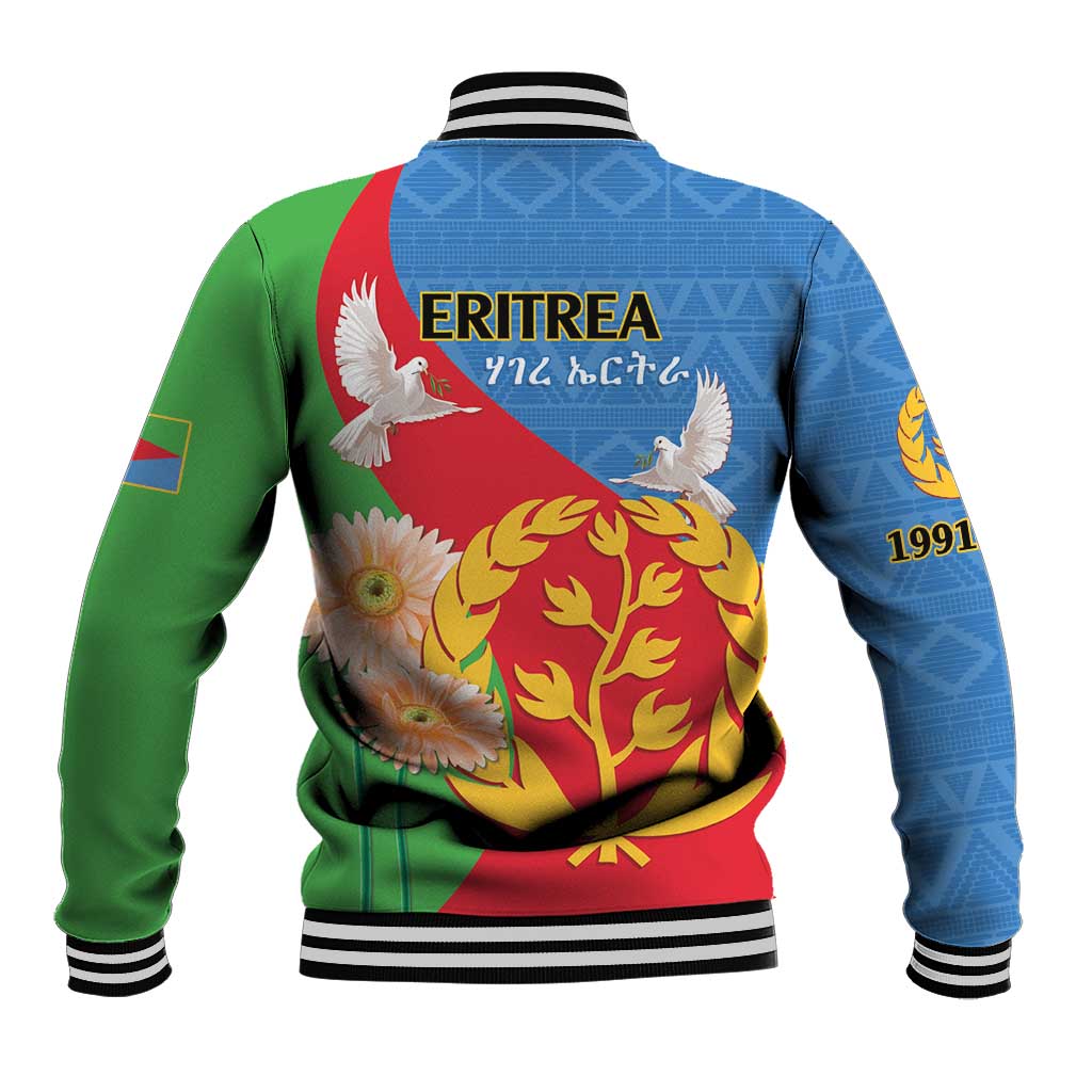 Eritrea Independence Day Baseball Jacket Eritrean Olive Branches 33rd Anniversary LT14