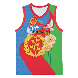 Eritrea Independence Day Basketball Jersey Eritrean Olive Branches 33rd Anniversary - African Pride