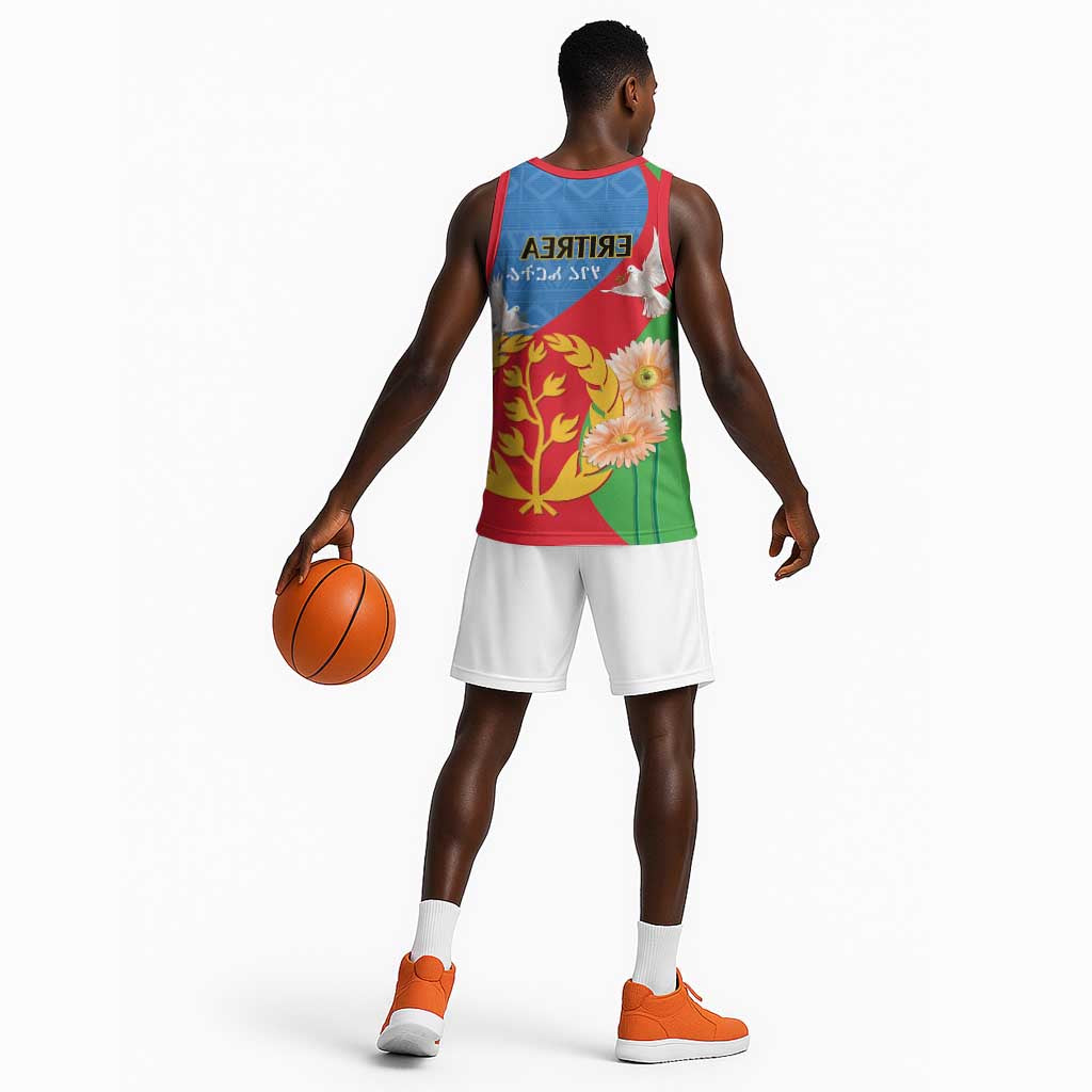 Eritrea Independence Day Basketball Jersey Eritrean Olive Branches 33rd Anniversary - African Pride