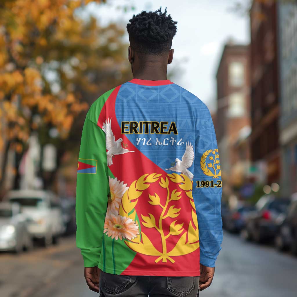 Eritrea Independence Day Long Sleeve Shirt Eritrean Olive Branches 33rd Anniversary LT14
