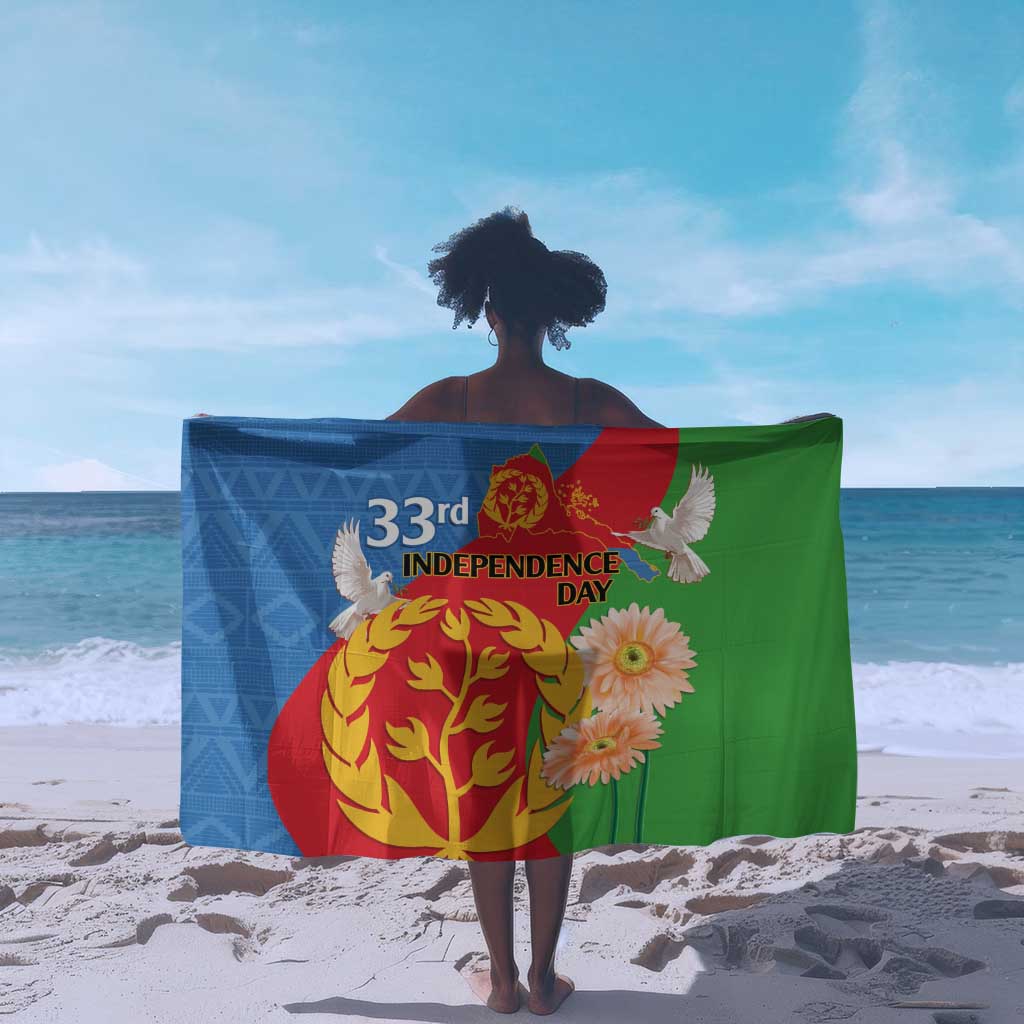 Eritrea Independence Day Sarong Eritrean Olive Branches 33rd Anniversary