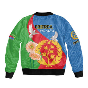 Eritrea Independence Day Sleeve Zip Bomber Jacket Eritrean Olive Branches 33rd Anniversary
