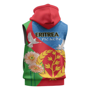 Eritrea Independence Day Sleeveless Hoodie Eritrean Olive Branches 33rd Anniversary - African Pride