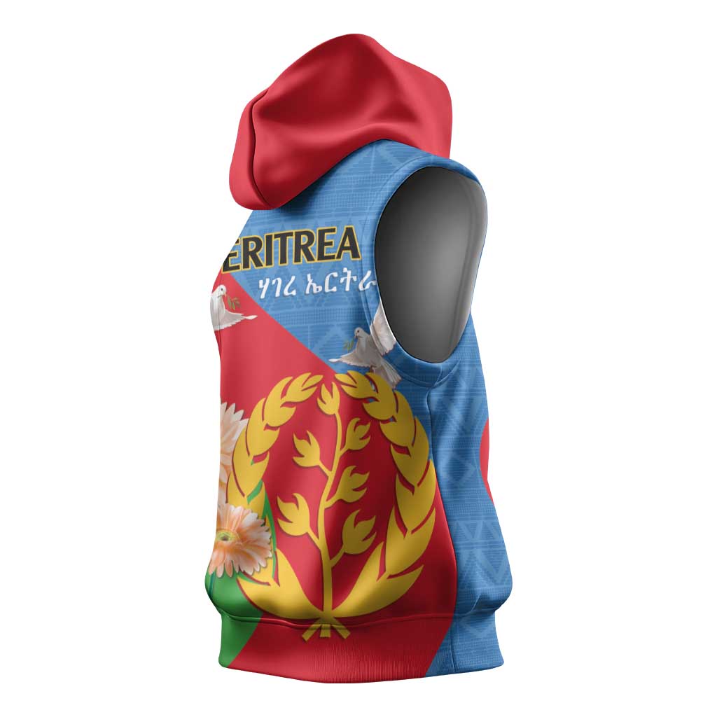 Eritrea Independence Day Sleeveless Hoodie Eritrean Olive Branches 33rd Anniversary - African Pride