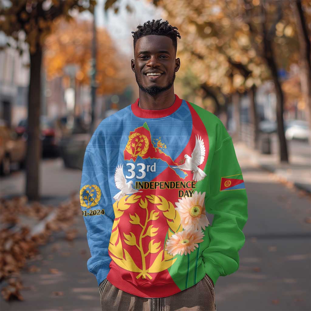 Eritrea Independence Day Sweatshirt Eritrean Olive Branches 33rd Anniversary